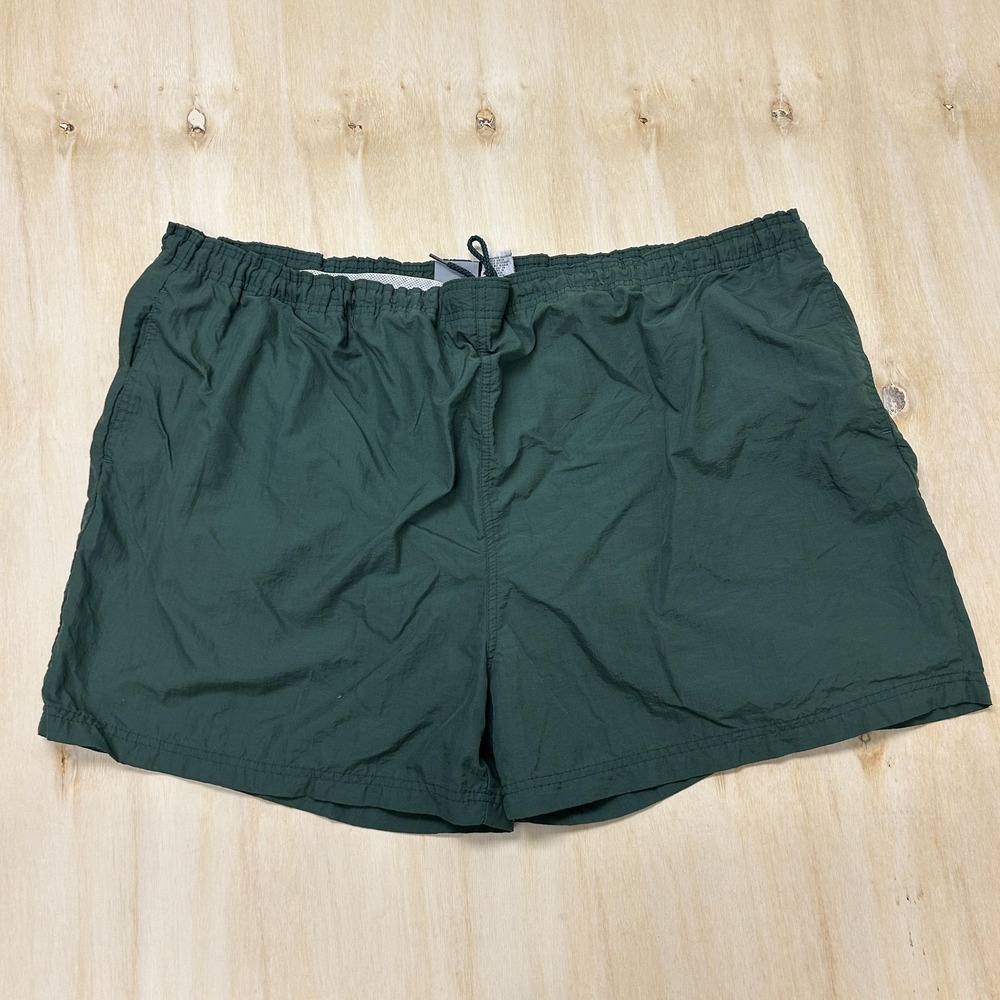 Vintage Athletic Works Swim Shorts Mens 2XL Green Mesh Lined Drawstring Trunks